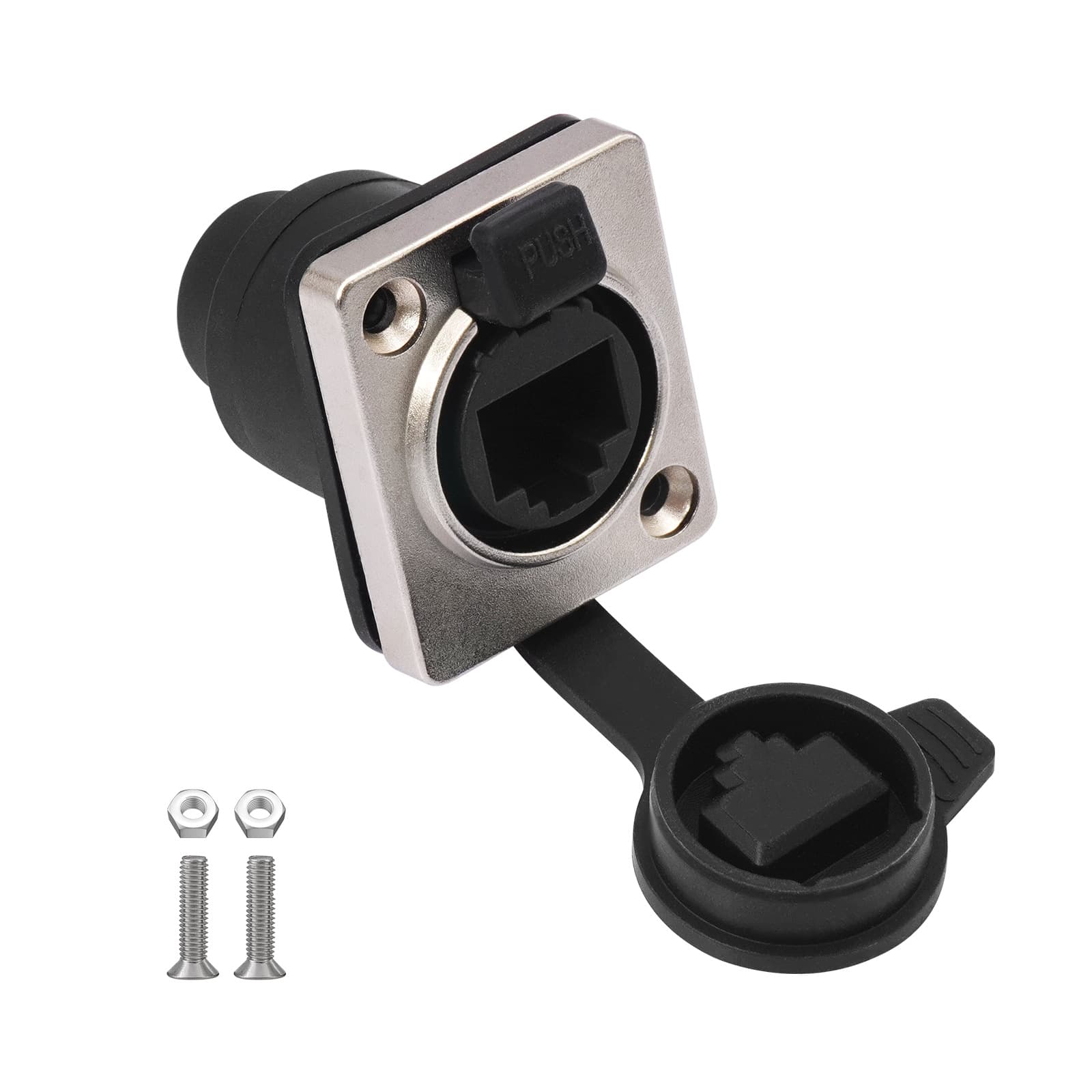 D-Type Panel Mount Module RJ45 Pass-Through Network Adapter, RJ45 Female to Female Gigabit Connector