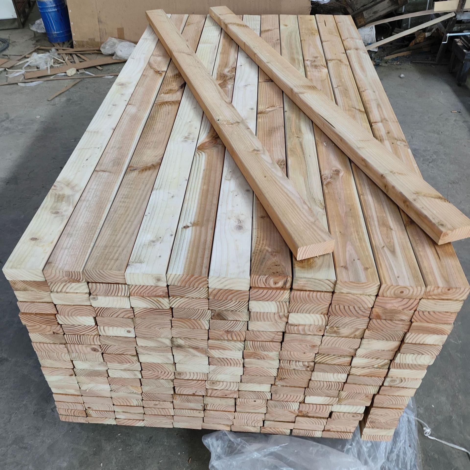 Custom-Made Wooden Slats 38×89×1829 for Boat and Trailer Slides, Based on Drawings or Samples