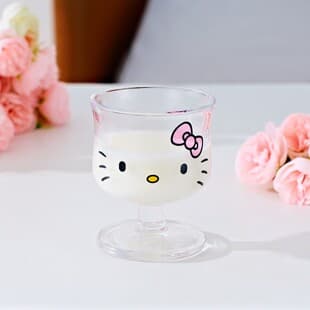 Ins Style Cute Glass Cup High Appearance Latte Coffee Cup Beverage Juice Cup Short Stem Cup Heat Resistant Water Cup