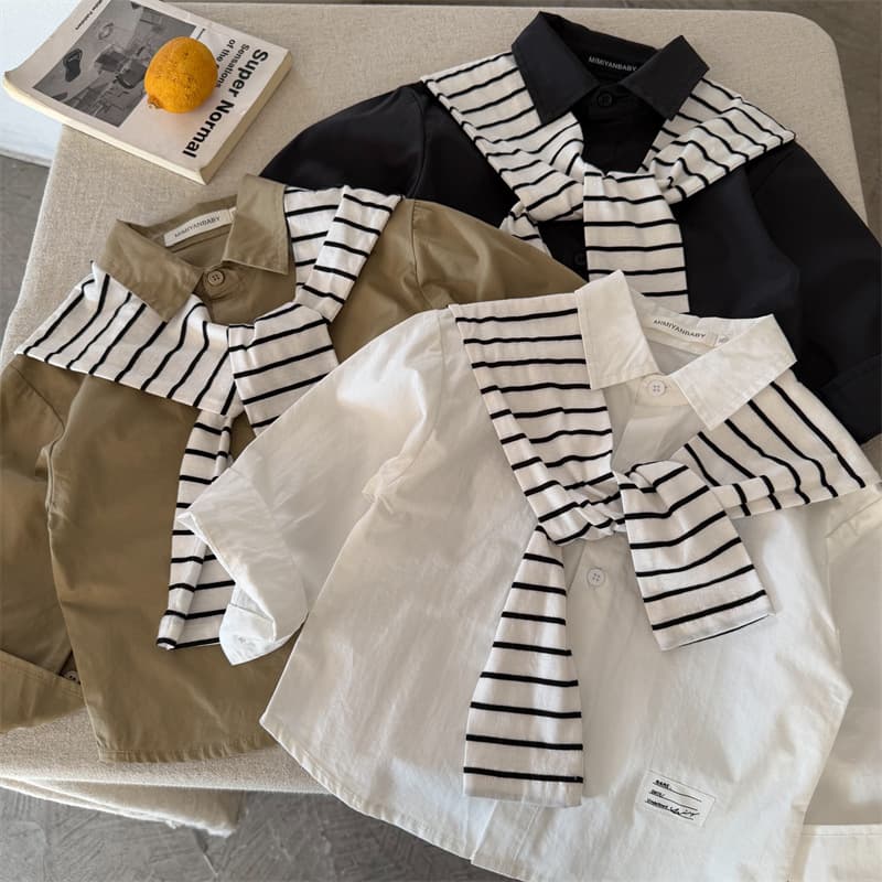 Children's Shirt 2026 Spring New Arrival Unisex Kids Personality Cape Shirt Baby Korean Style Solid Color Blouse