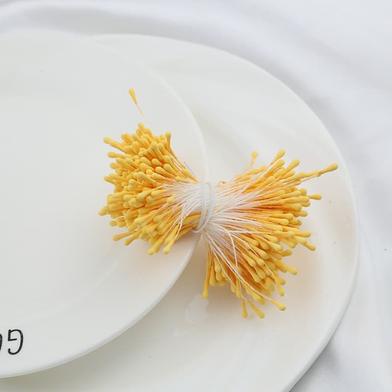 Korean-Style Handmade 2mm Matte Round Matchstick Head Flower Core Stamen DIY Headwear Hair Accessories Highly Realistic Stamen Material Wholesale