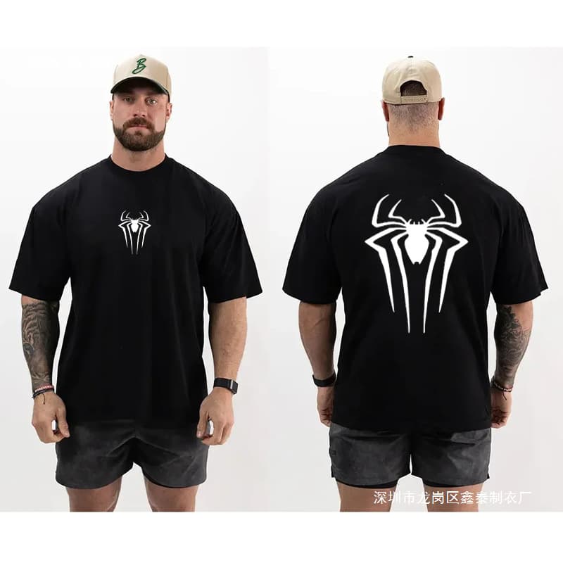 Jogger Summer Thavage Muscle CBUM Men's T-Shirt Sports Casual Round Neck Tee Gym Running Fitness