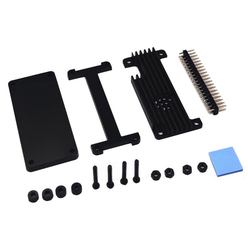 Raspberry Pi Zero W/WH/2W Universal Acrylic Case with Aluminum Heatsink Passive Cooling Thermal Tape