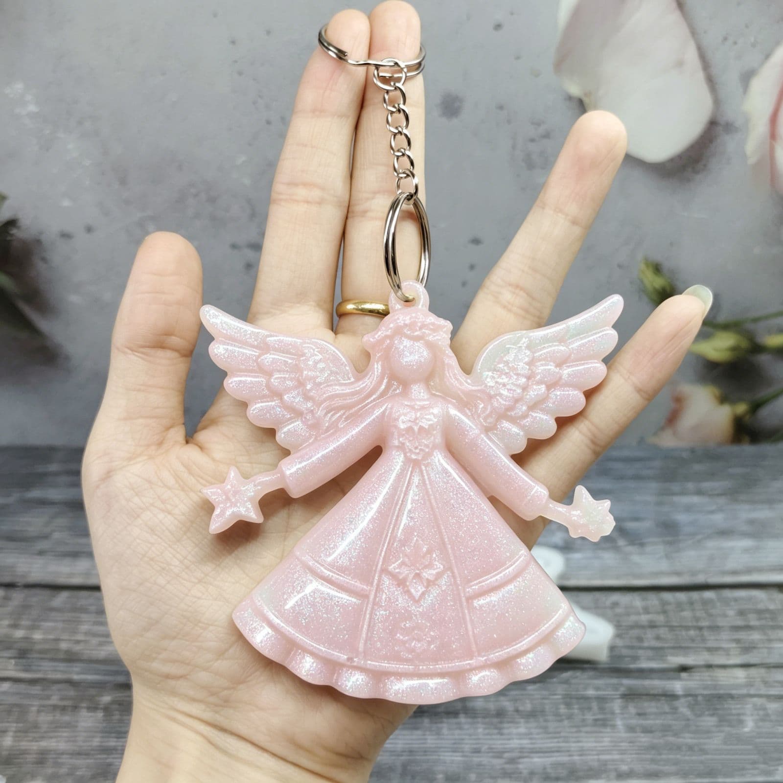 S2471 Angel Girl Pendant Decorative Cement Plaster Mold DIY Silicone Mold