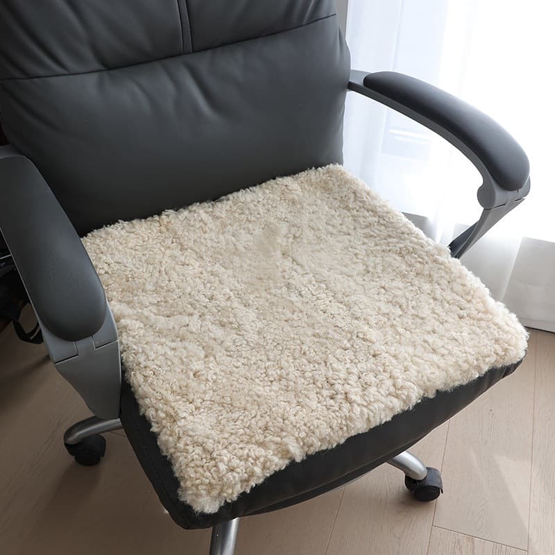 Curly sofa cushion, chair cushion, square cushion, student chair cushion, dining chair cushion, stool cushion, wool cushion, short hair cushion F^