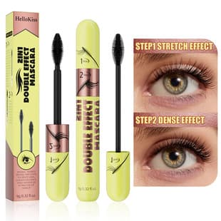 Hellokiss 2-in-1 Dual Effect Mascara, Volumizing and Lengthening, Waterproof and Smudge-proof