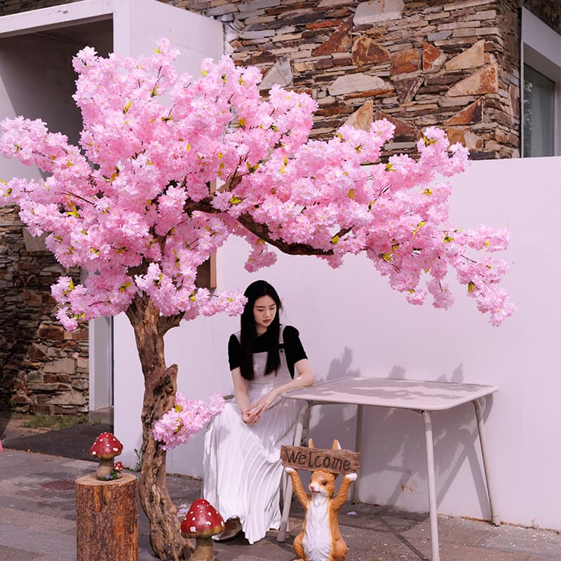 Artificial Cherry Blossom Tree, Peach Blossom Tree, Large Wishing Tree, Japanese-style Indoor and Outdoor Decoration, Hotel Window Display