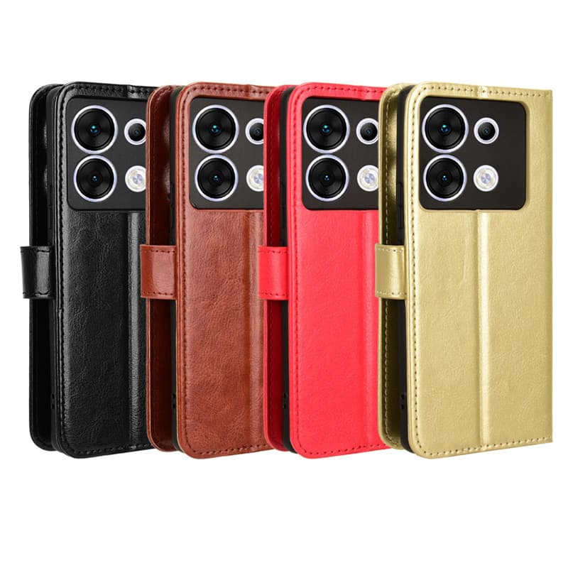 Suitable for Transsion Zero 30 Phone Case Infinix X6731 Leather Flip Cover Crazy Horse Pattern Card Lanyard