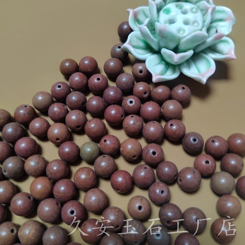 Factory Wholesale Red Bian Stone Beads Loose Round Beads Multi Size Red Bian Stone Unperforated Beads DIY Bracelet Necklace