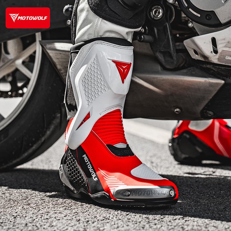 Motorcycle Riding Boots Off-Road Rally Racing Protective Boots Track Protective Motorcycle Shoes Anti-Slip Wear Resistant Riding Shoes