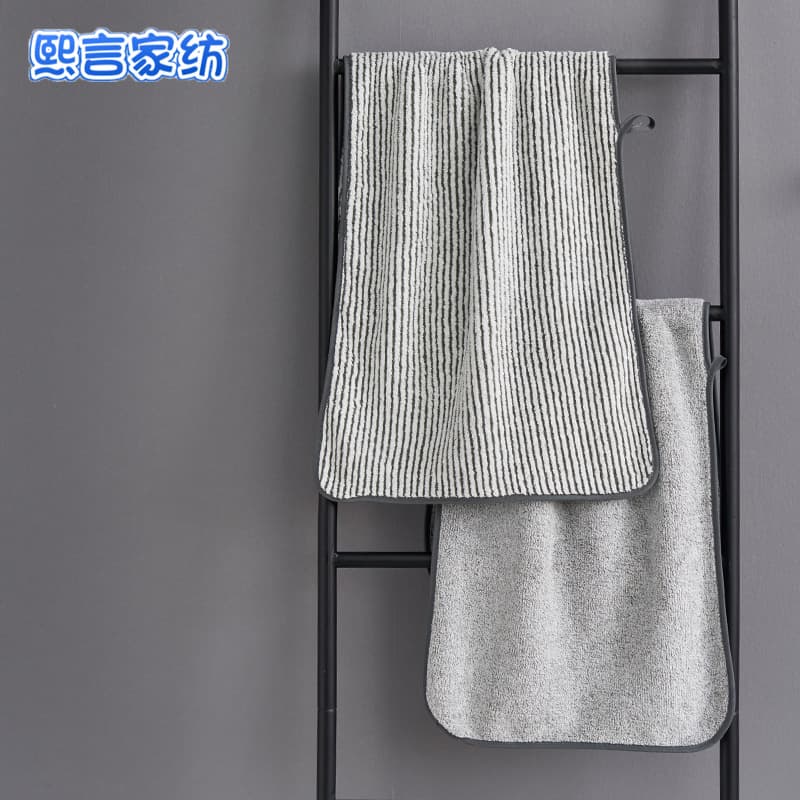 Antibacterial Bamboo Charcoal Fiber Towel, Coral Fleece Absorbent Soft Adult Home Use Non-Shedding Face Towel Factory Wholesale