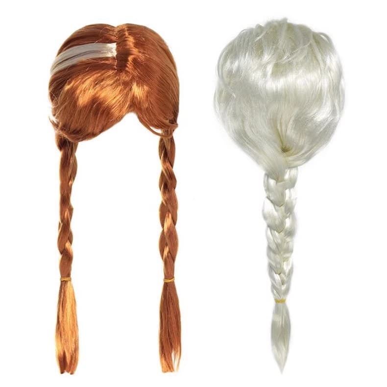 Princess Elsa cosplay wig Frozen Adventure beige style braid Elsa Princess hair cover