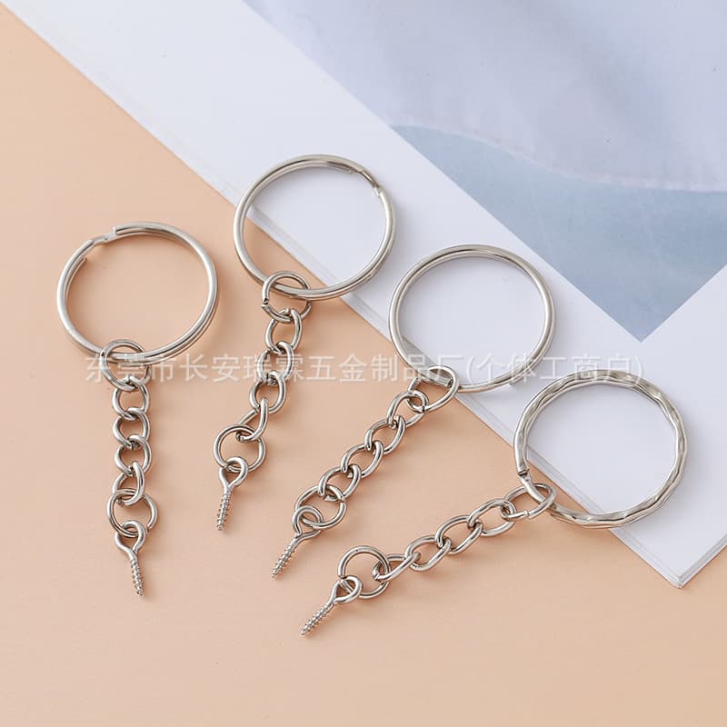 DIY Metal Keychain Fashion Multifunctional Keychain Ring Figure Pendant Keyring Loop Small Batch Metal