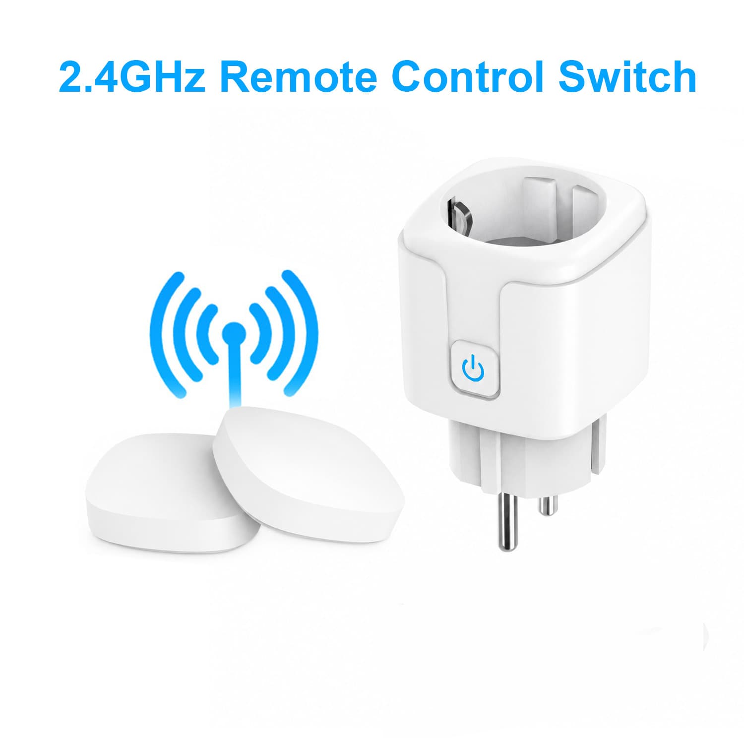 2.4Ghz wireless remote control button European standard WiFi smart socket 16A remote control wireless remote switch socket