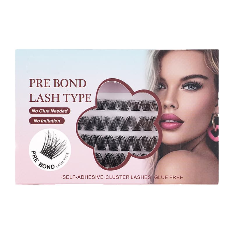 Cross-border No-Glue False Lashes Natural Curly Self-Adhesive Fiber Lashes for Women DIY Segmented Self-Stick Lashes