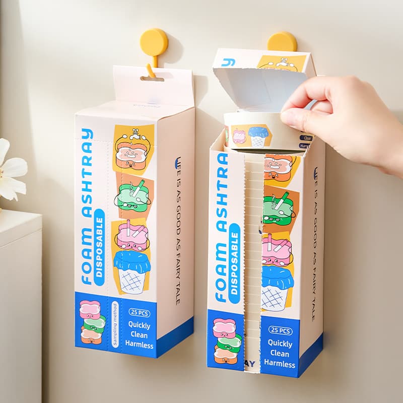 [Authentic] Cartoon disposable foam ashtray cute home hotel anti-fly ash smoke extinguisher portable