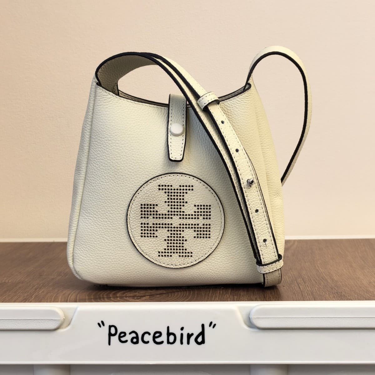 TB Women's Crossbody Bag MillerSwing Mini Tote Bag Double T LOGO Shoulder Bag Top Layer Cowhide Bucket Bag