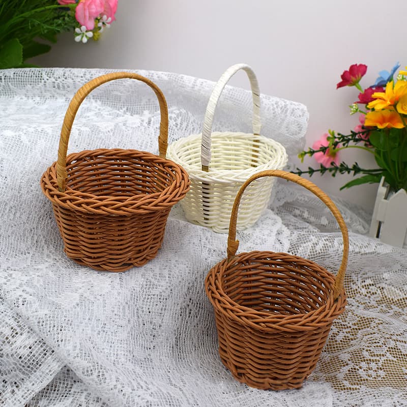 Handmade Flower Arrangement Basket Weaving Creative Rattan Plastic Waterproof Floral Art Salon Dried Flowers Flower Shop Gift DIY