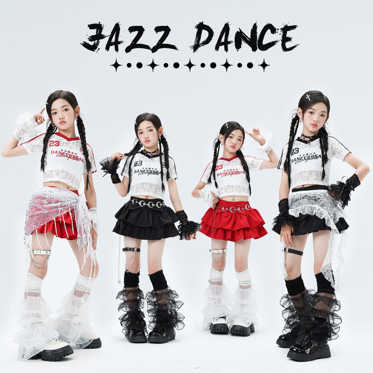 Jazz Dance Girls Clothing Cool Hip Hop Dance Outfit Kids Jazz Dance Practice Performance Wear Fashionable