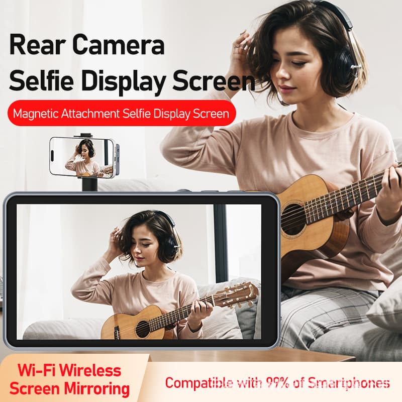 Foreign Trade Mobile Phone Rear Selfie Display Screen Magnetic Attachment for Photography, Live Streaming, Recording, and Real-Time Split-Screen