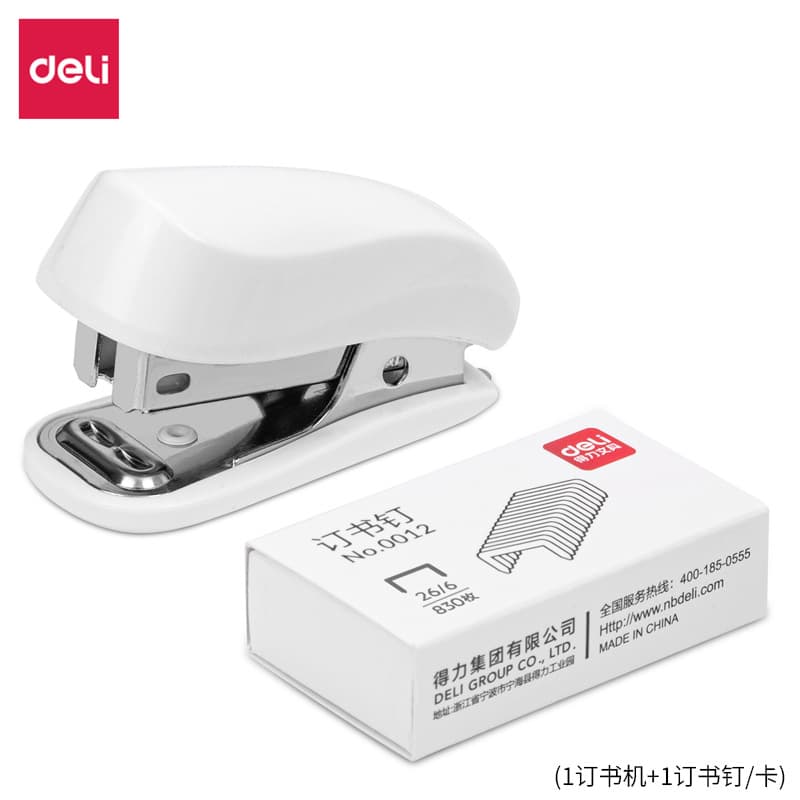 Deli Mini Stapler Colorful Fashion Set for Students, Small Stapler with Staples, Portable Stapler