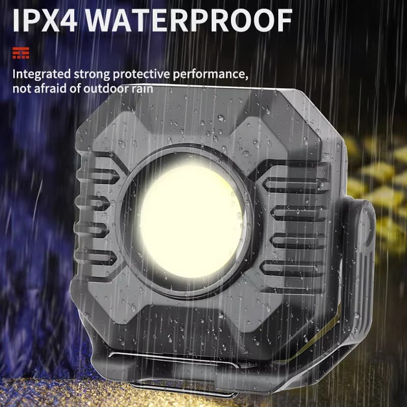 Mini Work Light XPE COB Tripod LED Car Repair Emergency Flashlight - Type-C Charging Waterproof Built-in