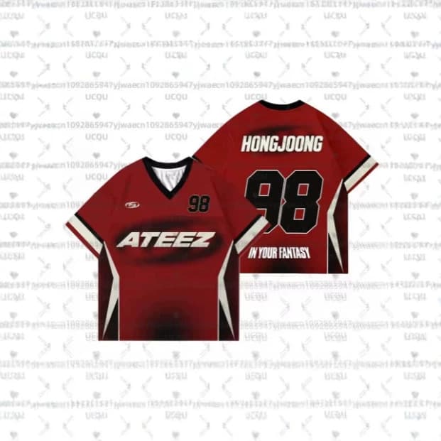 Summer Men's and Women's Short Sleeve Casual Round Neck T-Shirt Top ATEEZ KPOP Album
