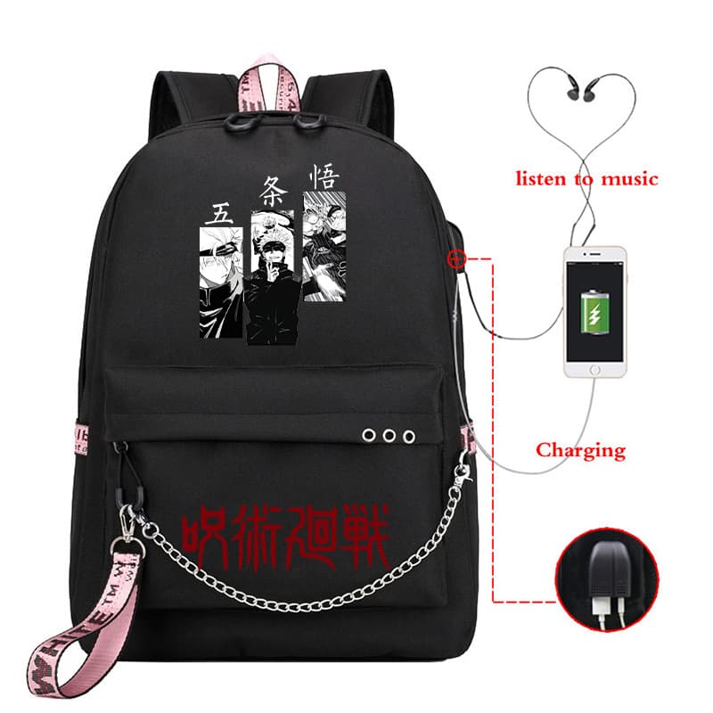 Cross-border best-selling Spellman Returns Japanese Comic Campus School Bag Chain Large Capacity Oxford Cloth Middle School Student Backpack 0514