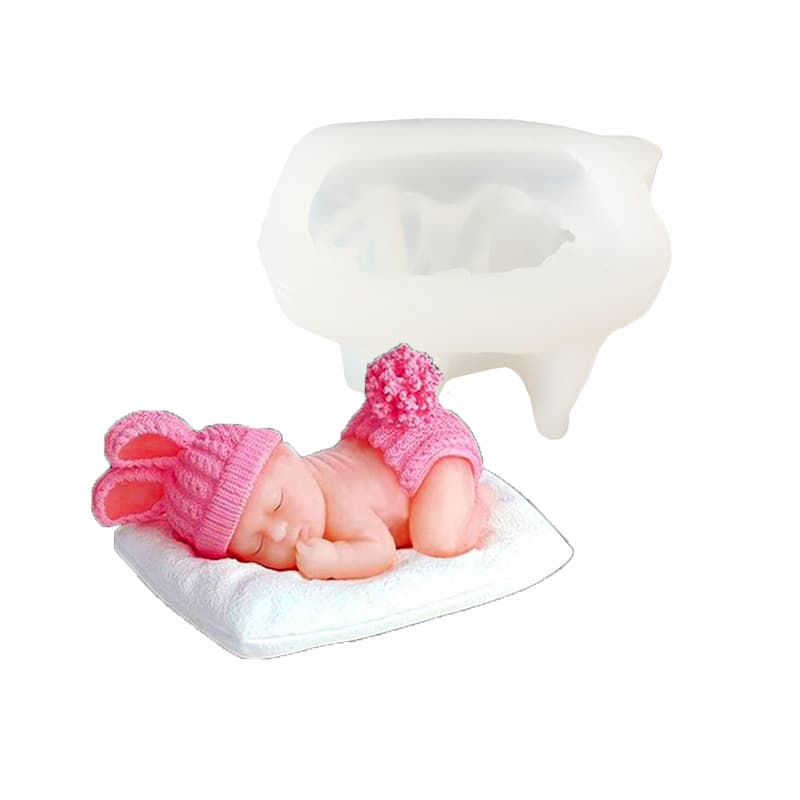 Irregular Baby Aromatherapy Candle Mold - Sleeping Angel Baby Plaster Mold Decoration Handmade Soap Silicone Mold