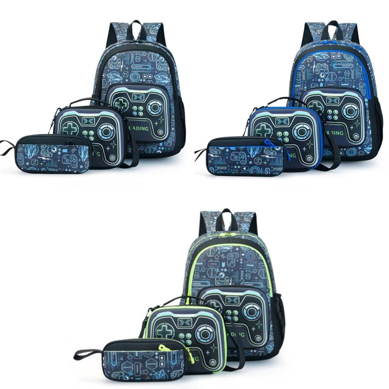 Wholesale 3-Piece Set Older Kids School Bag Multi-Piece Set Student Backpack Large Capacity Backpack Insulated Lunch Bag