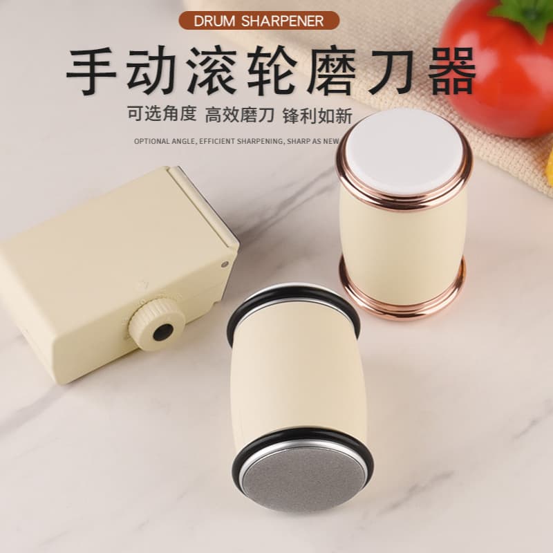 Manual Roller Knife Sharpener, Home Use, Adjustable Angle Sharpening Stone, Multi-Function Fast Knife Sharpener for Scissors and Kitchen Knives, Blade Edge Opening