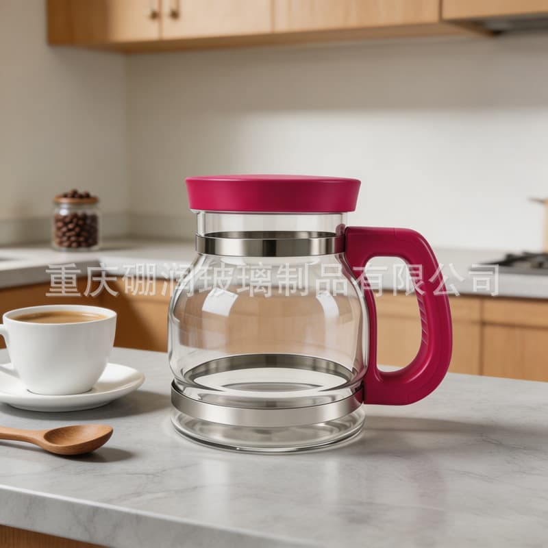 Export Wholesale Portable Coffee Pot Mug 530mL Borosilicate Glass Heat-Resistant Coffee Pot