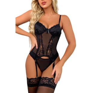 Cross-border Stock Garter Sexy Lingerie Sheer Bodysuit Sleepwear Wholesale Stock 1316