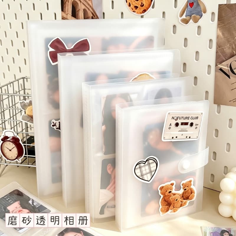 Frosted Transparent Photo Album 3-7 Inch Universal for K-pop Photocards, Polaroid Photos, Large Capacity Postcard Storage