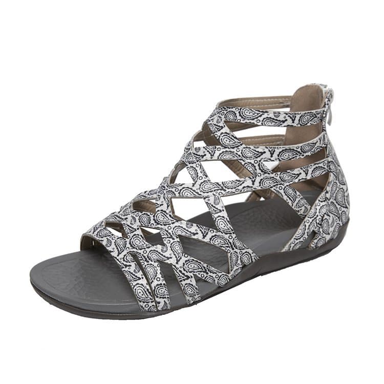 Cross-Border Large Size Flat Sandals for Women, New Summer Style, European and American Style Flat Cross-Strap Open-Toe Roman Sandals for Women