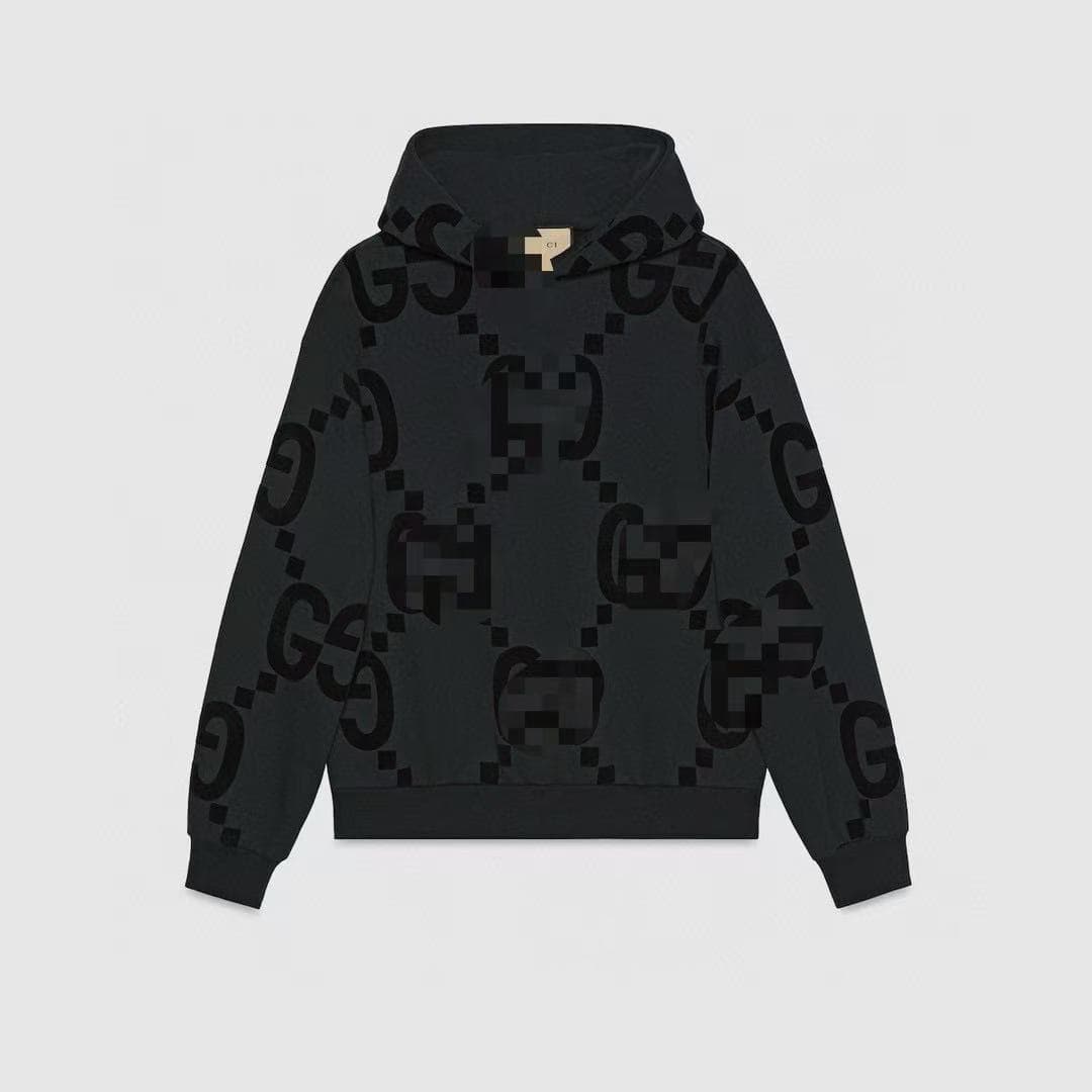 Gjia high version autumn new Gujia letter jacquard hooded sweatshirt trousers men's and women's sports and leisure suits