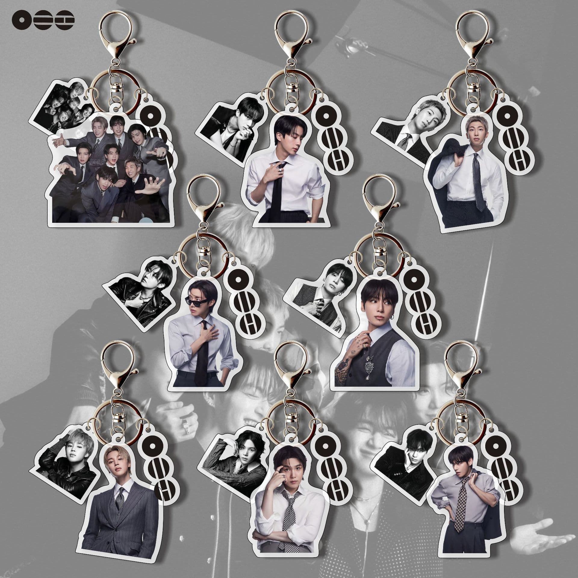 BTS Bulletproof Youth League 26th new acrylic three-piece keychain bag pendant celebrity peripherals