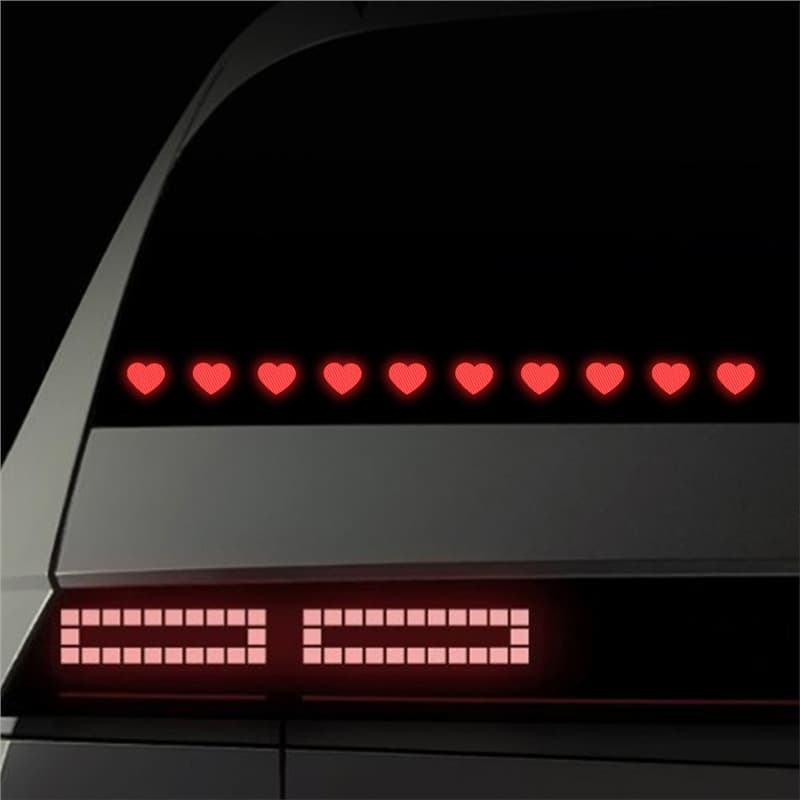 Cross-border foreign trade car stickers 10pcs love decorative stickers reflective crystal color grid car stickers patch scratch stickers