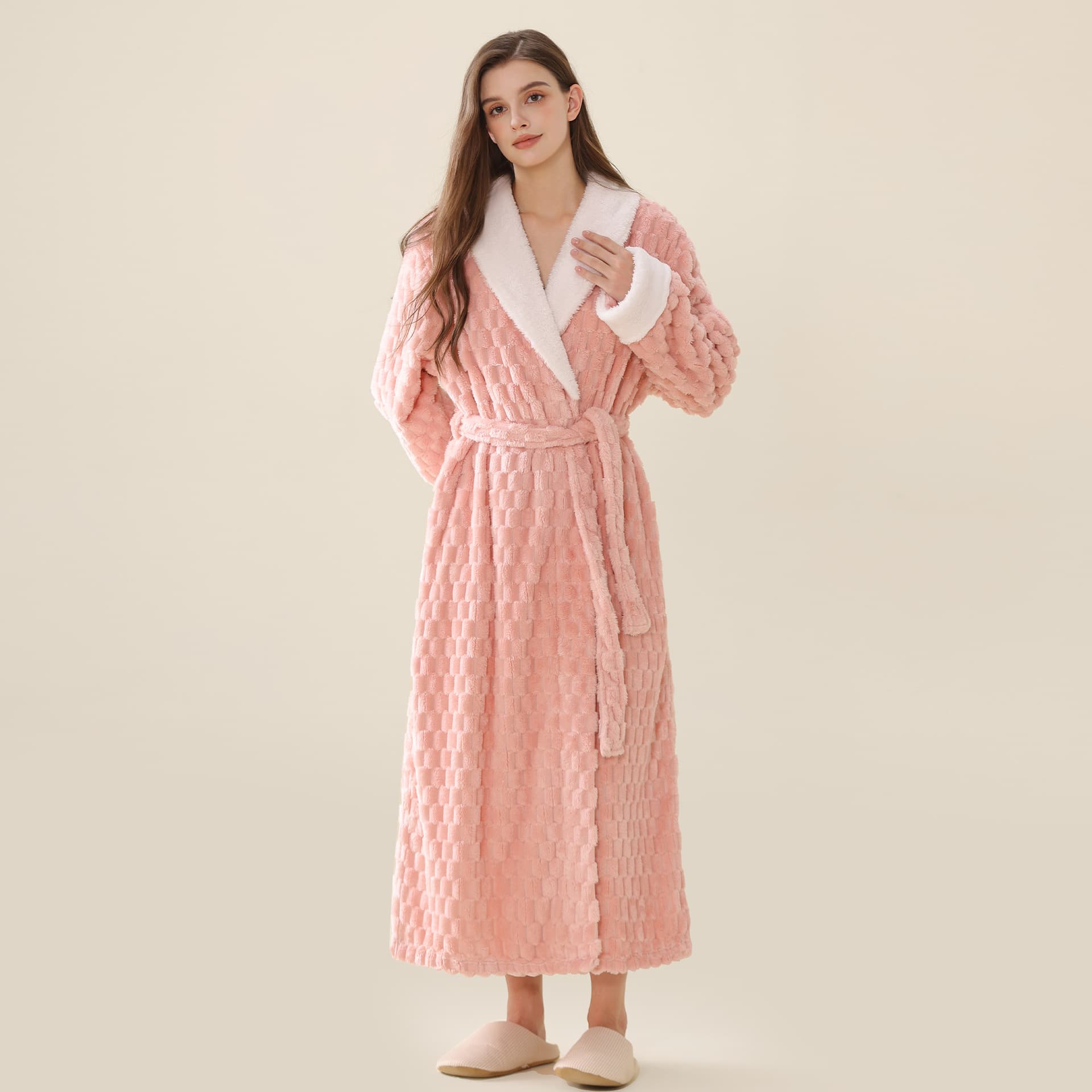 Cross-Border Direct Sales from Manufacturers to Amazon: Turtleback Velvet Extended Warm Sleep Robe, New Autumn and Winter Thickened Fleece Bathrobe