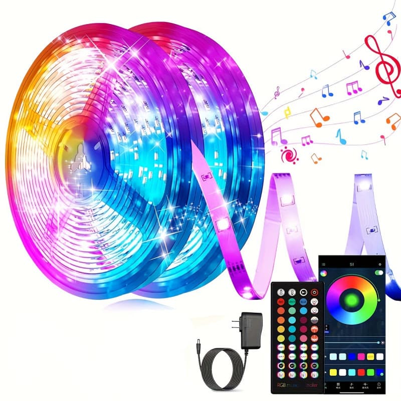 2026 New Cross-Border Drop Shipping Power LED Light Strip with App Remote Control 40-Key Music