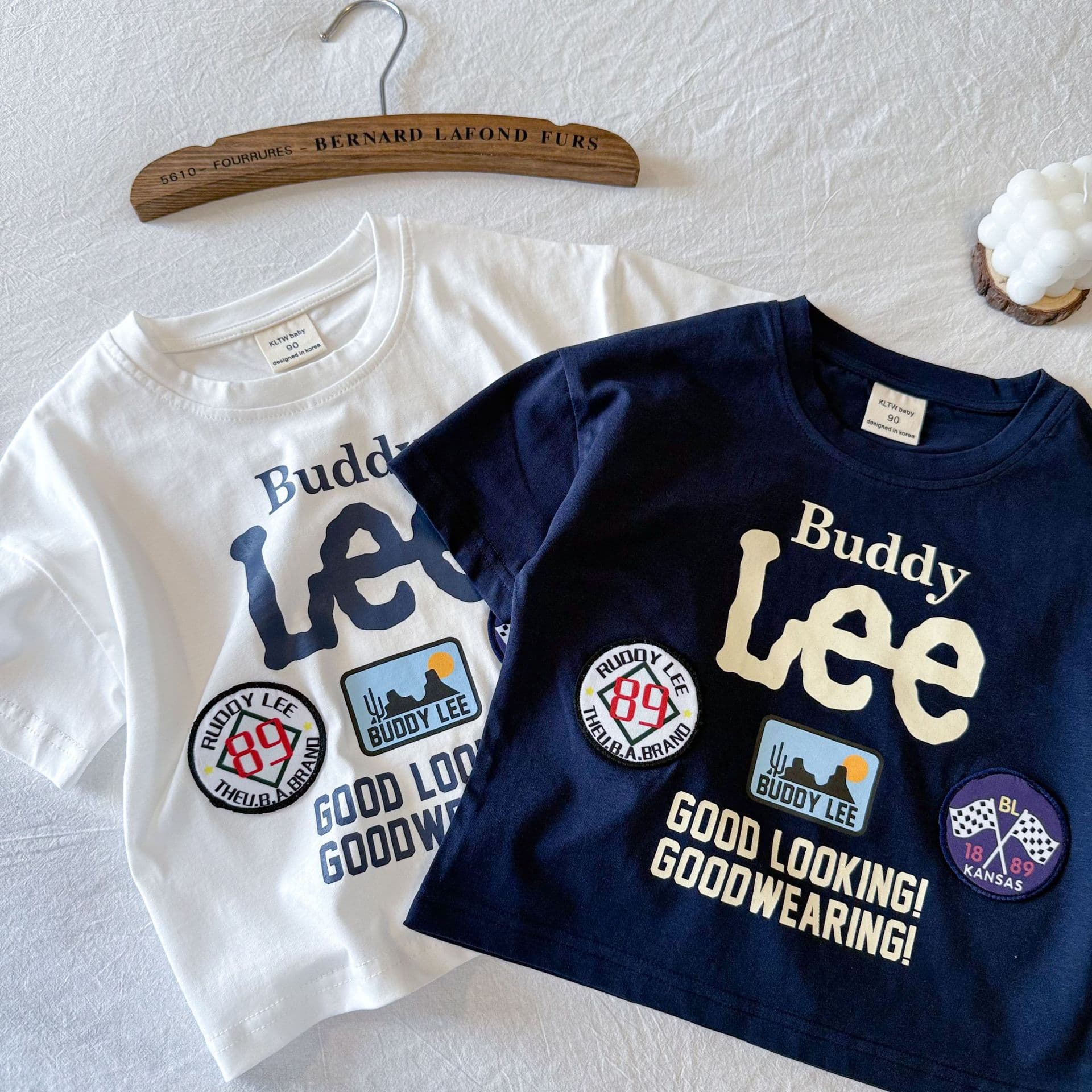 2025 summer new children's T-shirts for boys and girls short-sleeved letter T-shirts baby round neck tops cartoon letter round neck
