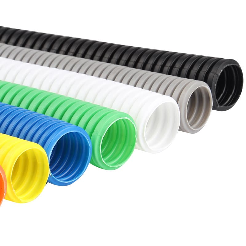 Flame-retardant PVC corrugated pipe, PP wiring, red, orange, gray, white, gray sheathed wires, electrical conduit