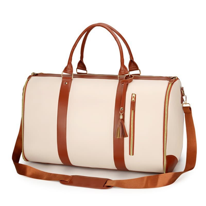 New Cross-Border Women's Foldable Suit Travel Bag PU Handheld Luggage Bag Multifunctional Trolley Bag Large Capacity Women's Bag