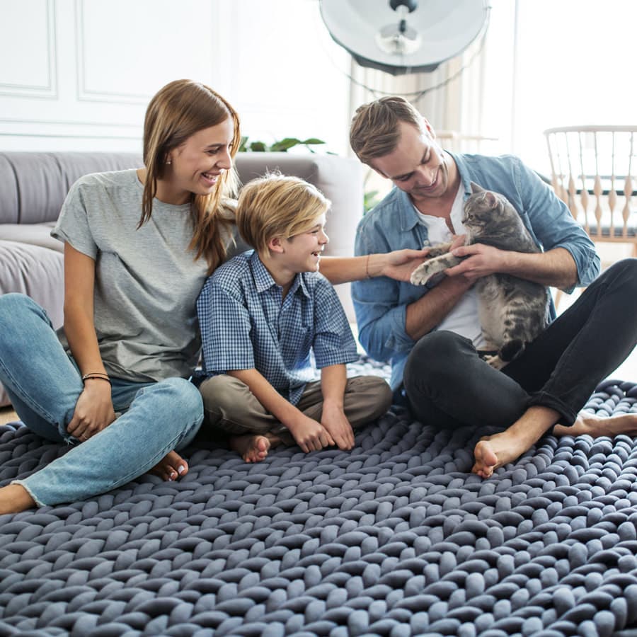 2022 weighted blanket, thick yarn filled core cotton, core-spun yarn finished hand-woven blanket, rug, thick yarn blanket, carpet