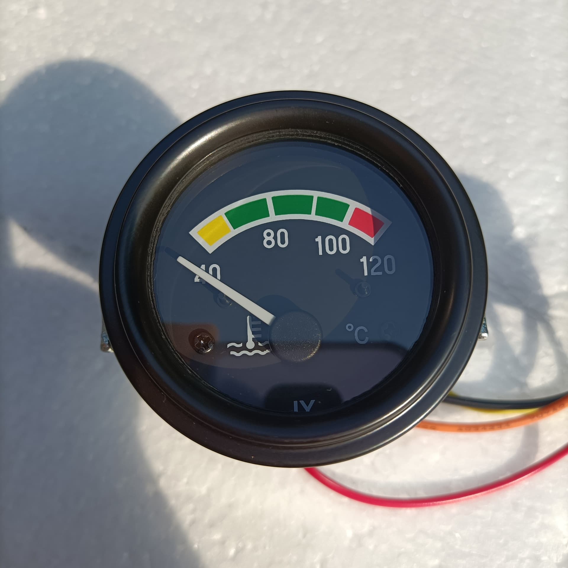 Pointer Inductive Water Temperature Gauge Round 55mm 40-120 Degrees 12V24V Modification Vehicle Truck On-board Radiator Temperature Gauge