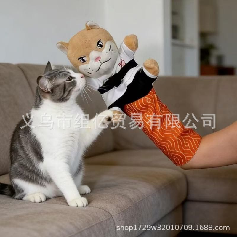 Cross-Border Cat Karate Kitty Puppet Interactive Cat Boxing and Arm Wrestling Toy with Arm Protectors