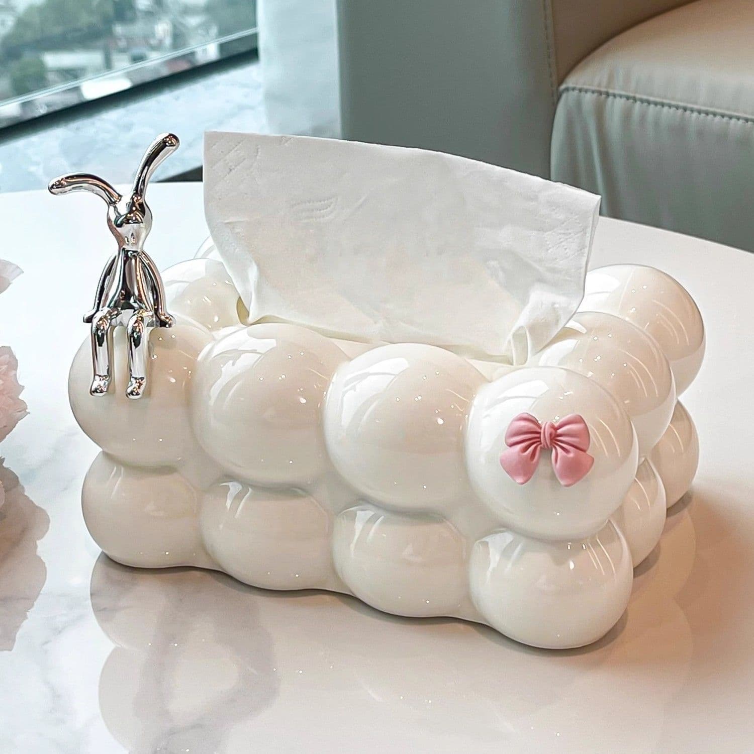 Creative tissue box ins style high-looking cloud tissue box square household simple solid color bedroom and living room must-have