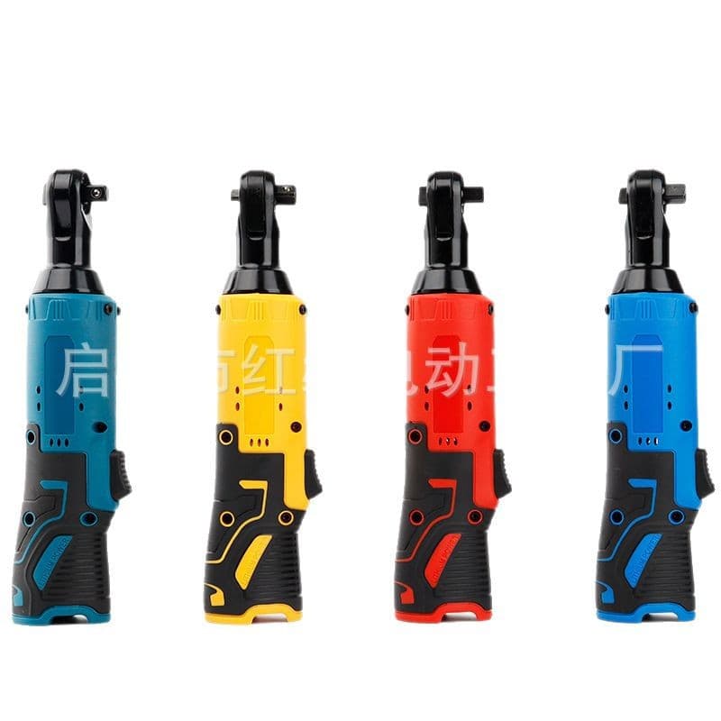 Export-grade lithium battery rechargeable ratchet wrench, high torque auto repair tool, portable cordless wrench, angle wrench.