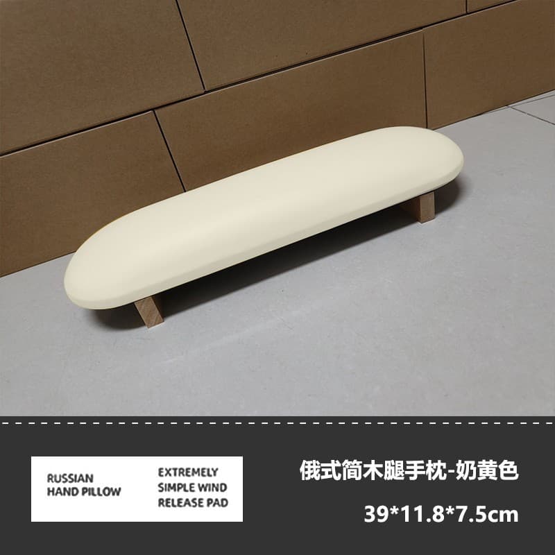 Russian Nail Salon Hand Pillow Set, Elevated Solid Wood Version with Simple Wood Legs, Solid Wood Nail Pillow