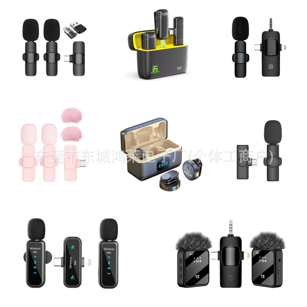 Cross-border hot-selling wireless lapel microphone K6 with charging case Q8 digital display magnetic three-level noise reduction mini mic factory